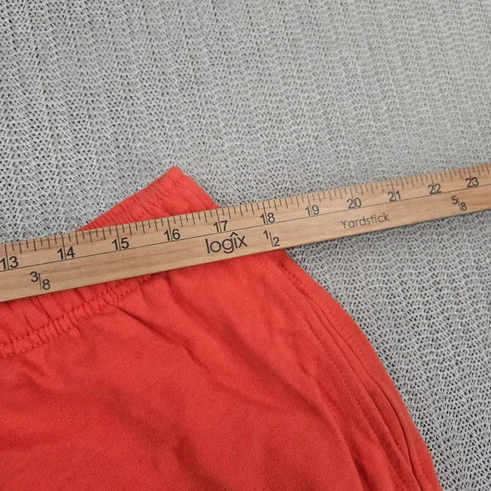 The North Face Shorts Men Large Orange Cotton Simple Logo Fleece Casual Athletic